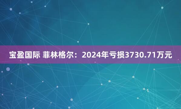 宝盈国际 菲林格尔：2024年亏损3730.71万元